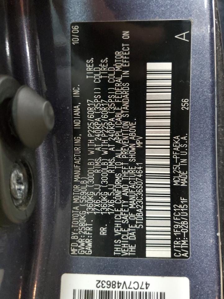 2006 Toyota Sienna Le VIN: 5TDBA23C36S074641 Lot: 80561765