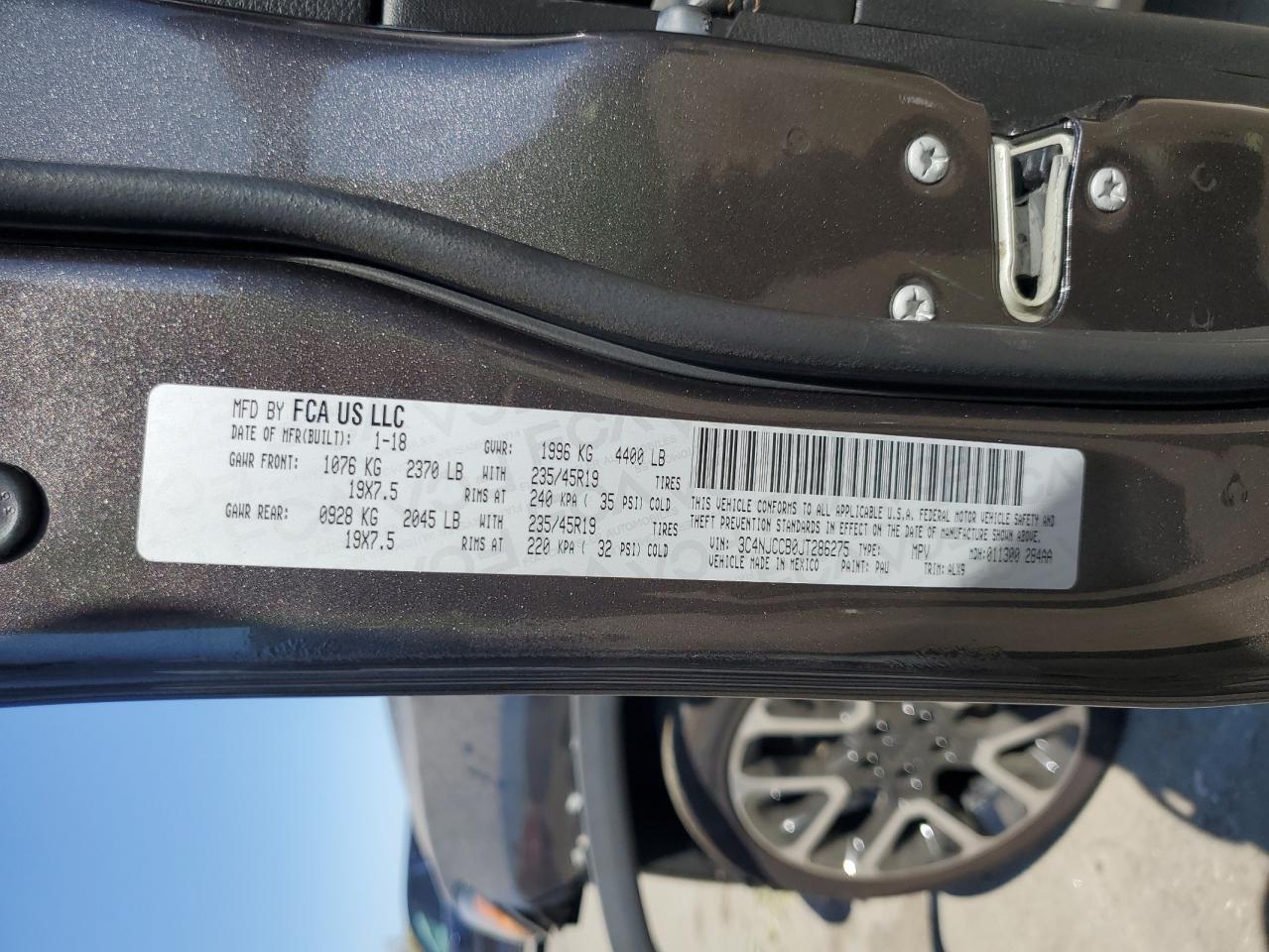 2018 Jeep Compass Limited VIN: 3C4NJCCB0JT286275 Lot: 81146915