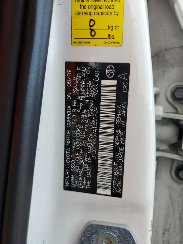 2010 Toyota Yaris VIN: JTDBT4K37A1355824 Lot: 84032265