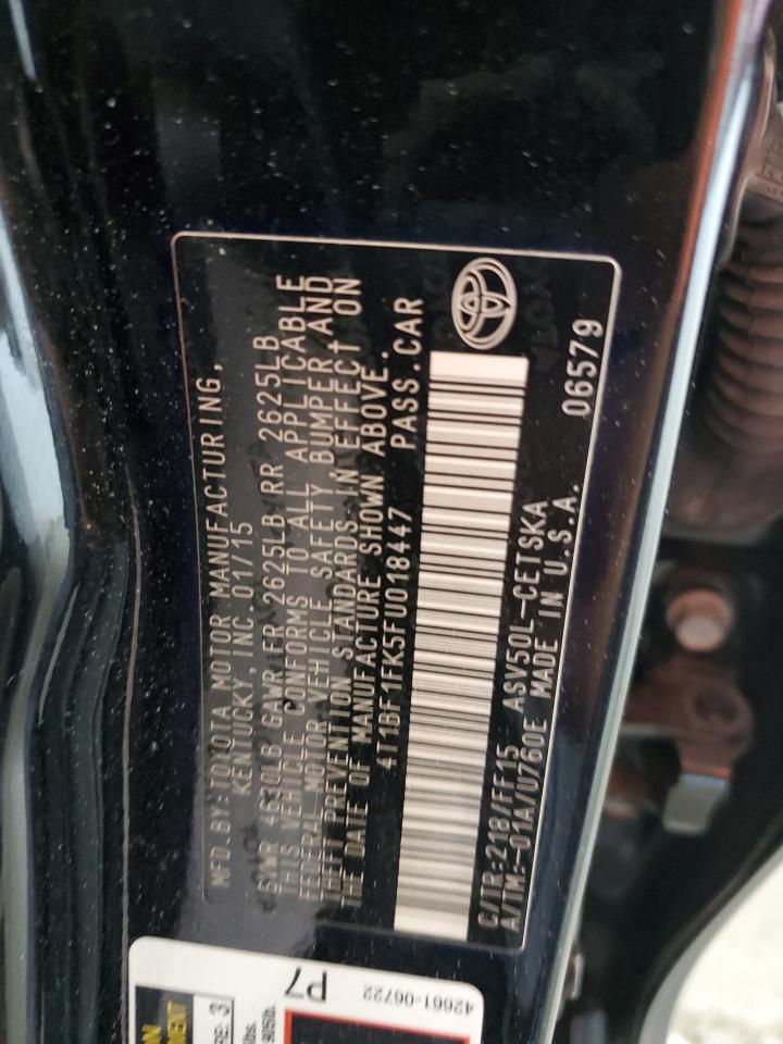 2015 Toyota Camry Le VIN: 4T1BF1FK5FU018447 Lot: 70234295