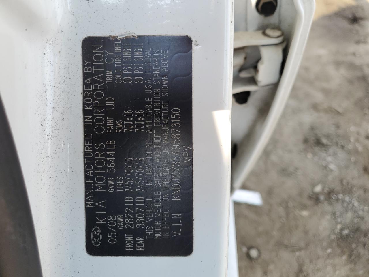 2009 Kia Sorento Lx VIN: KNDJC735495873150 Lot: 81166425