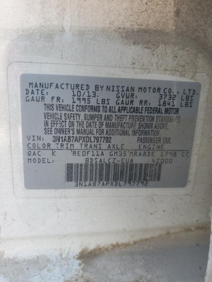 2013 Nissan Sentra S VIN: 3N1AB7APXDL797792 Lot: 81463395