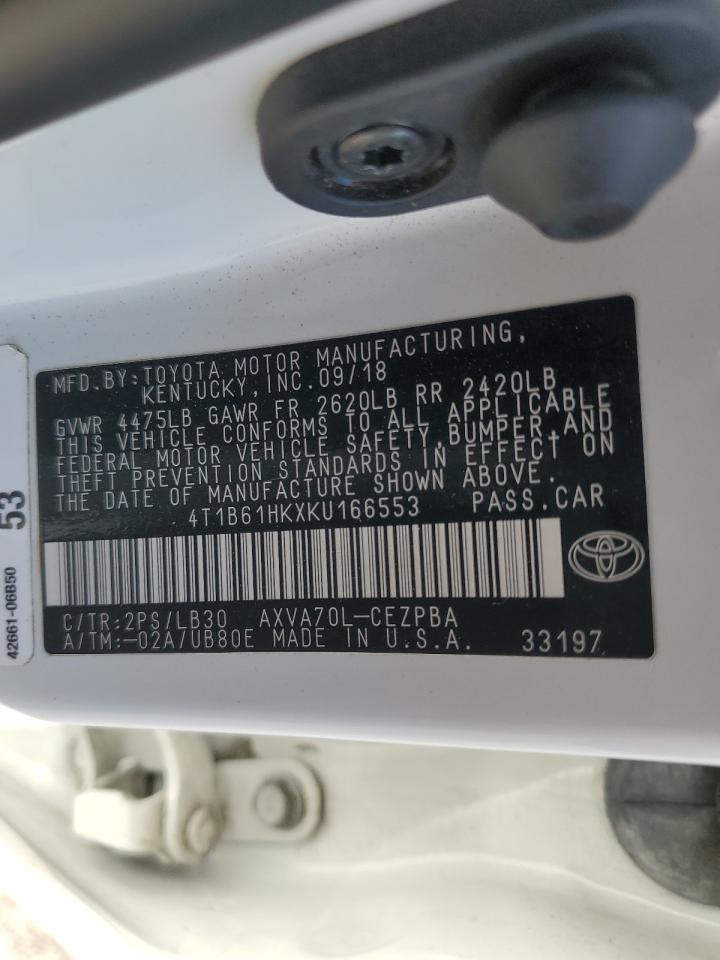 2019 Toyota Camry Xse VIN: 4T1B61HKXKU166553 Lot: 84223795