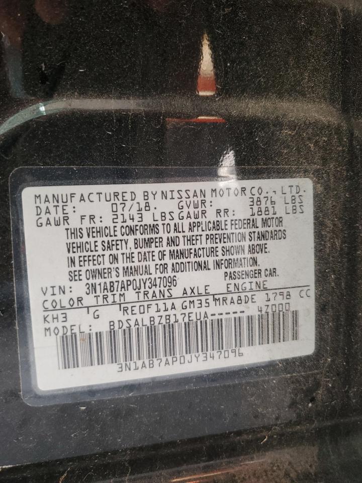 2018 Nissan Sentra S VIN: 3N1AB7AP0JY347096 Lot: 81223455