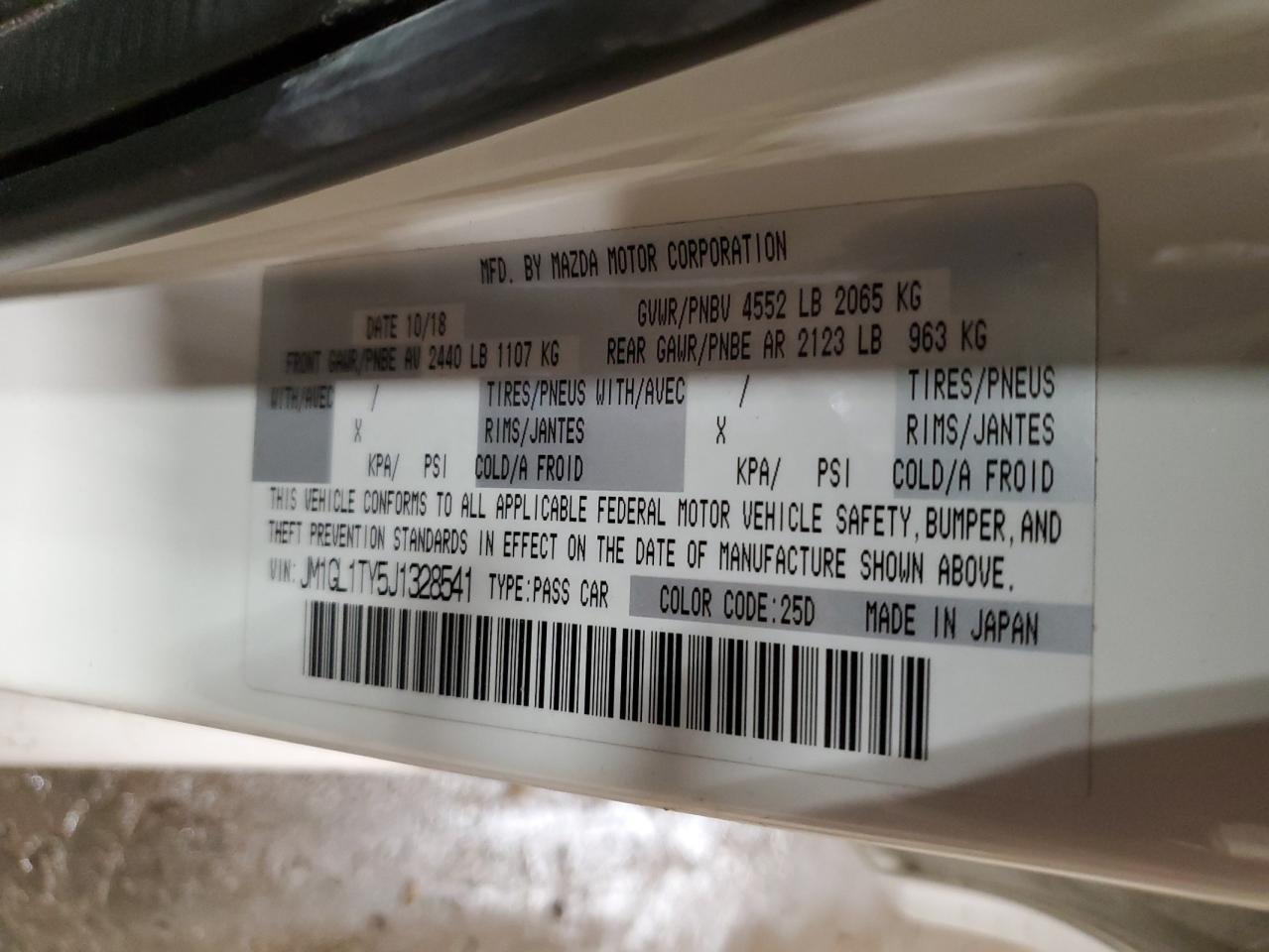 2018 Mazda 6 Grand Touring VIN: JM1GL1TY5J1328541 Lot: 80946085