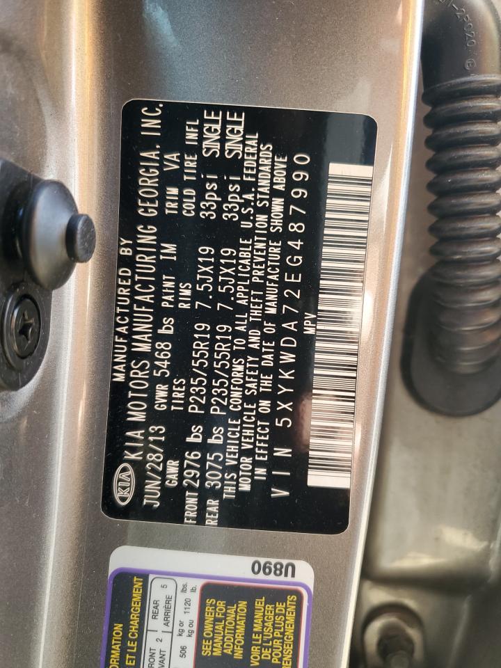 2014 Kia Sorento Sx VIN: 5XYKWDA72EG487990 Lot: 71844715