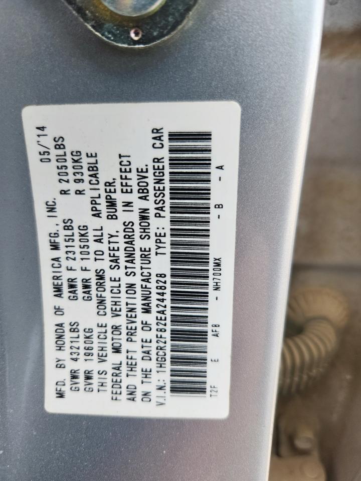 2014 Honda Accord Exl VIN: 1HGCR2F82EA244828 Lot: 82045715