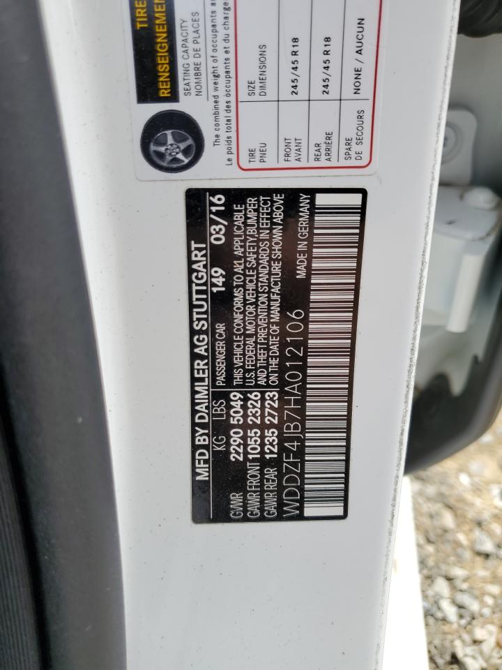 2017 Mercedes-Benz E 300 VIN: WDDZF4JB7HA012106 Lot: 71972545