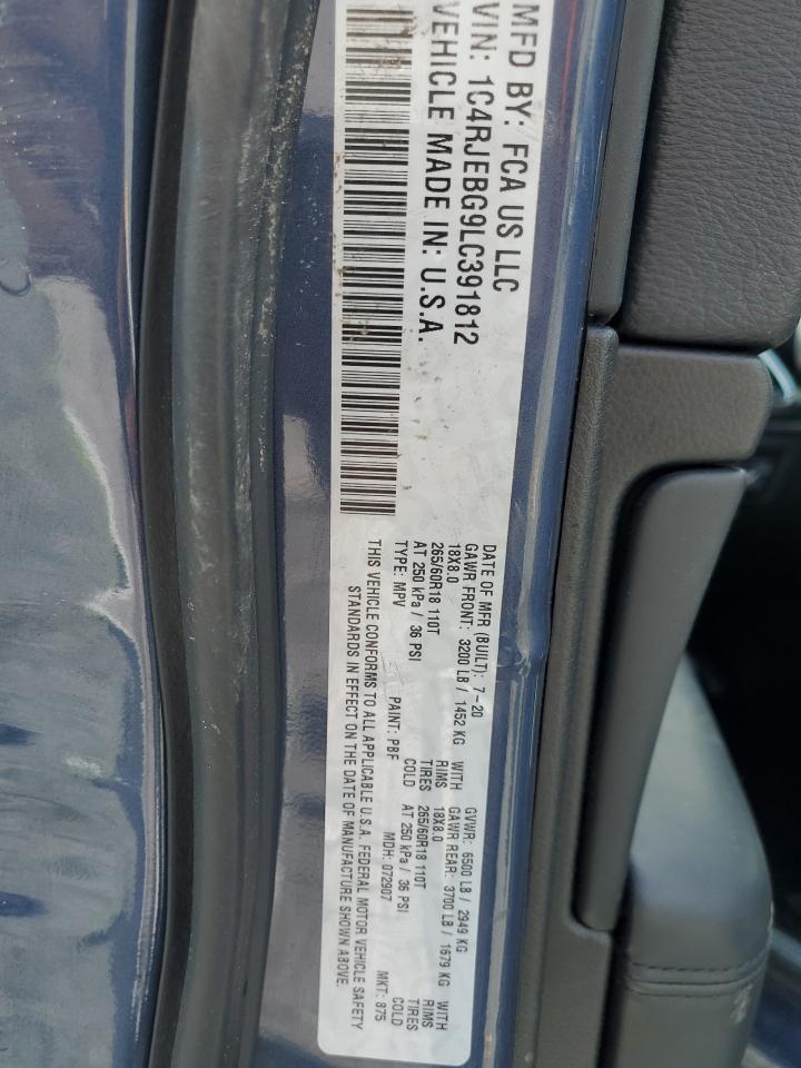 2020 Jeep Grand Cherokee Limited VIN: 1C4RJEBG9LC391812 Lot: 81633375