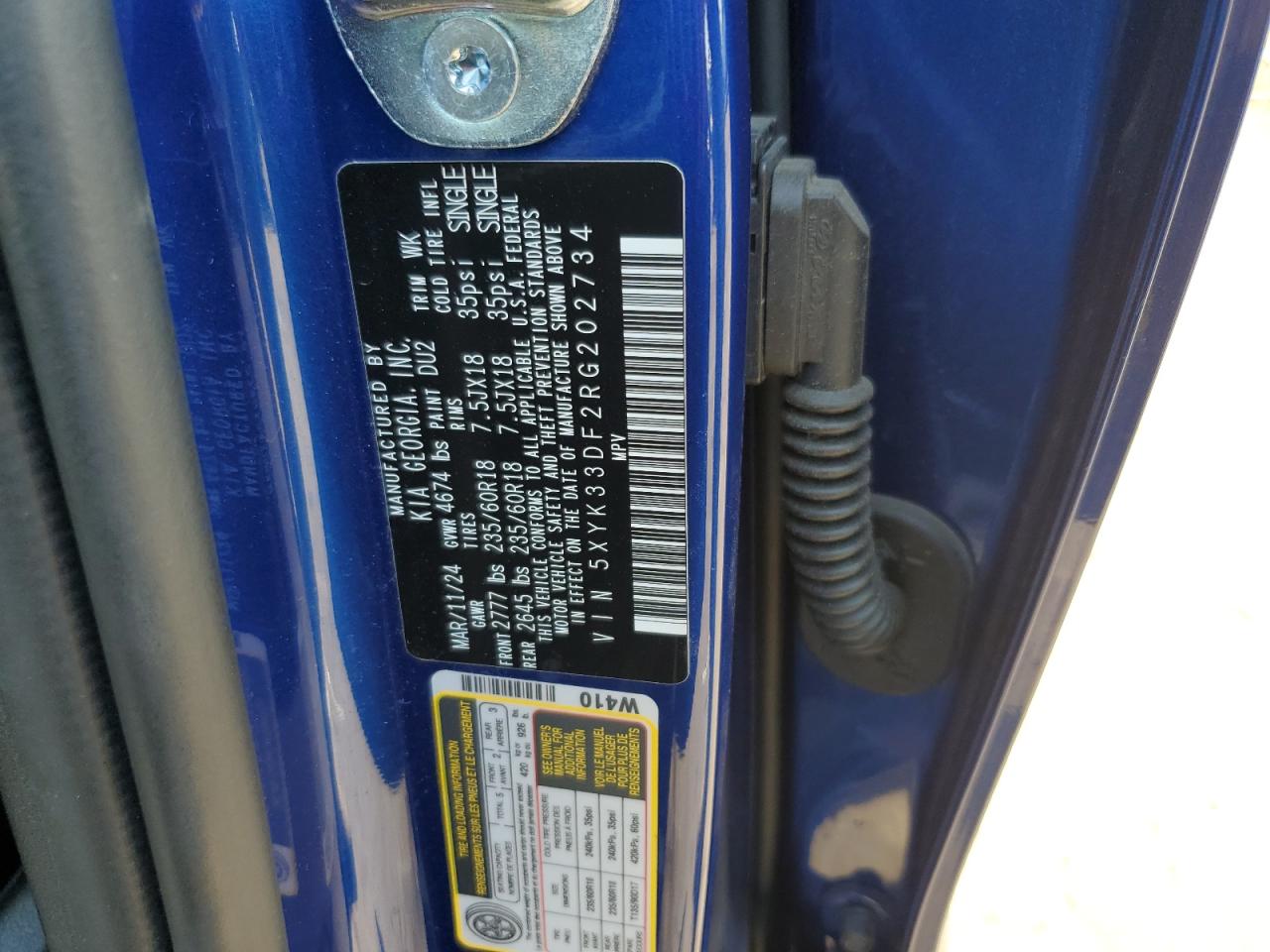 2024 Kia Sportage Ex VIN: 5XYK33DF2RG202734 Lot: 81012075