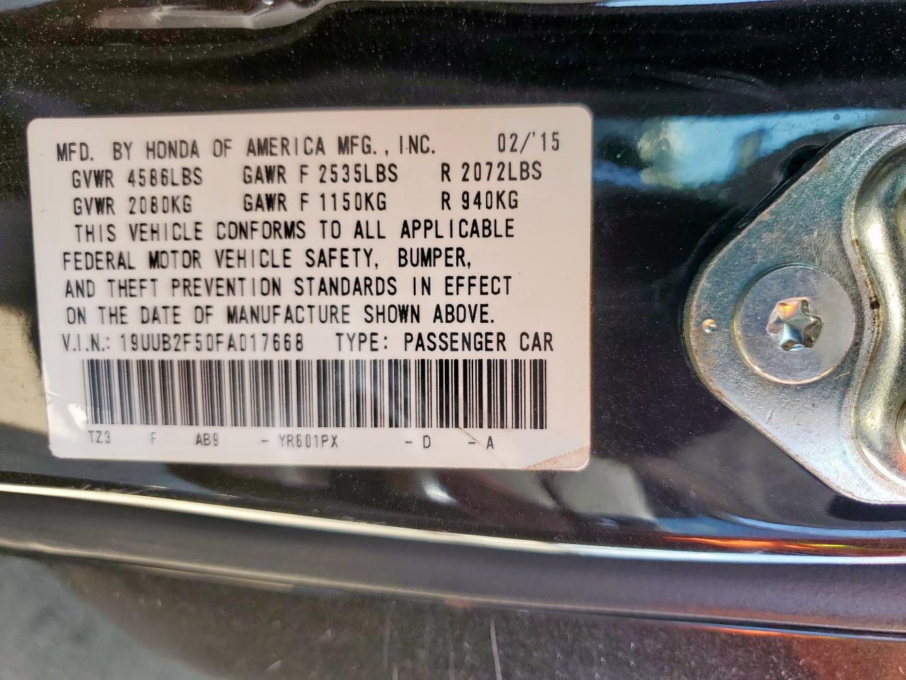 2015 Acura Tlx Tech VIN: 19UUB2F50FA017668 Lot: 80709525