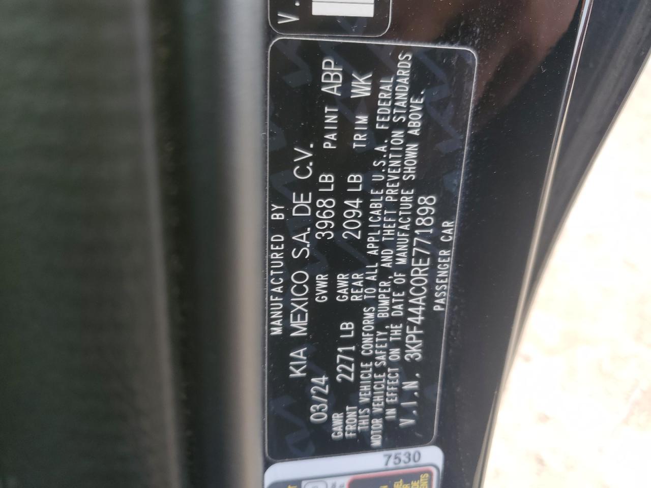 2024 Kia Forte Gt VIN: 3KPF44AC0RE771898 Lot: 81514045