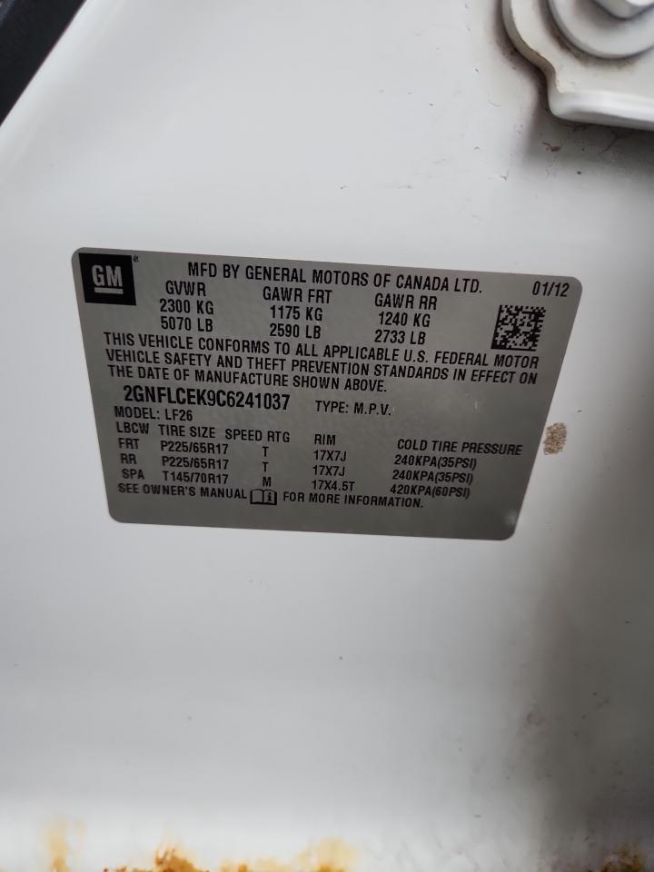 2012 Chevrolet Equinox Ls VIN: 2GNFLCEK9C6241037 Lot: 83822745