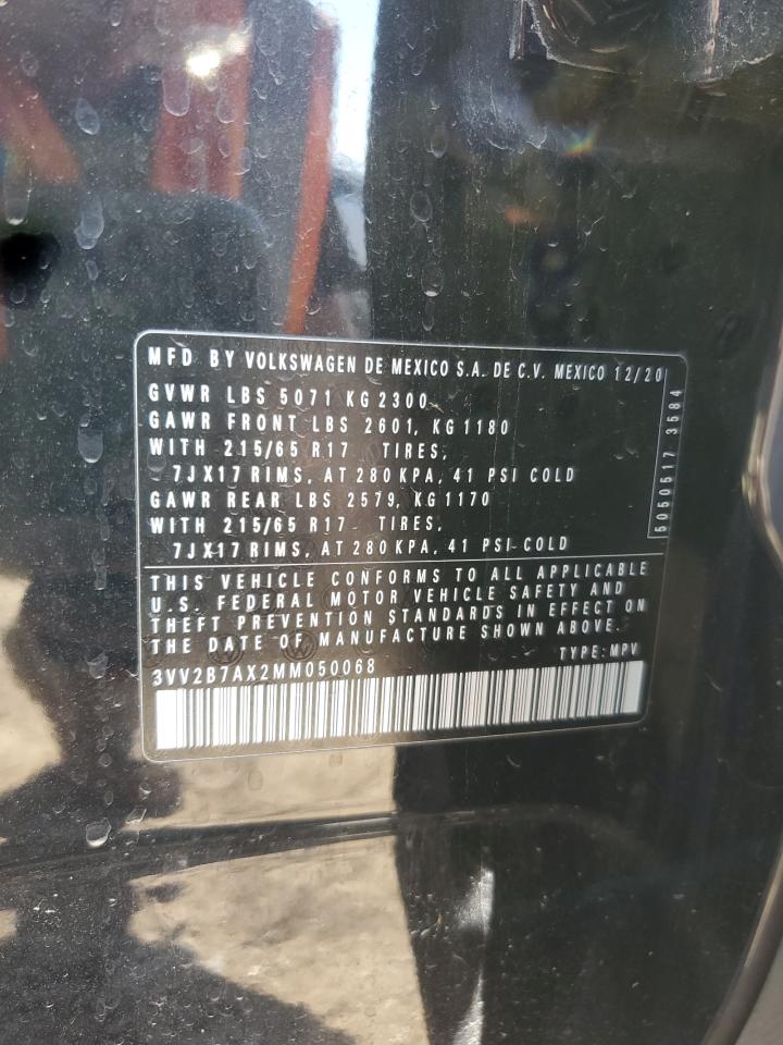 2021 Volkswagen Tiguan Se VIN: 3VV2B7AX2MM050068 Lot: 81031475