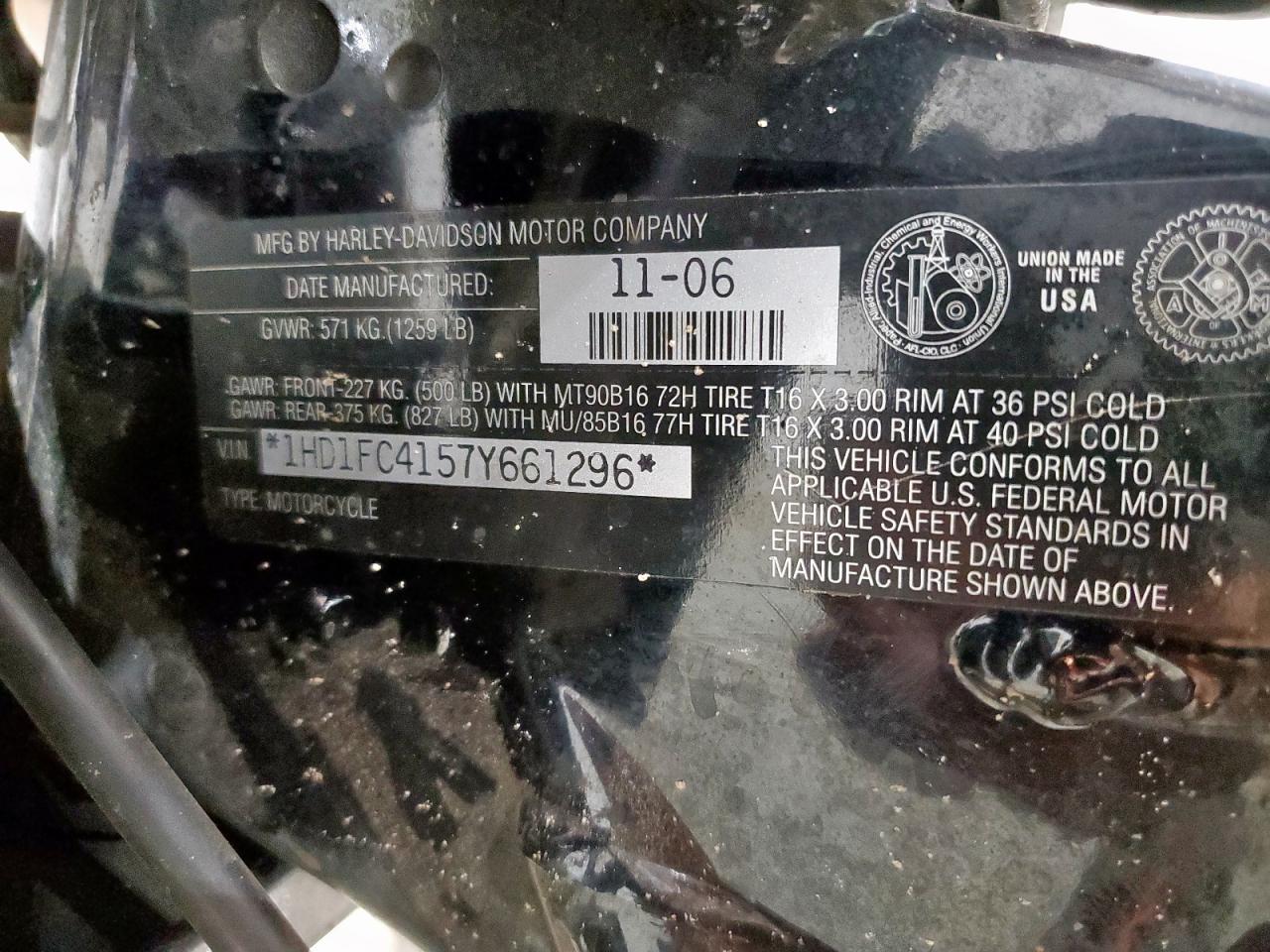 2007 Harley-Davidson Flhtcui VIN: 1HD1FC4157Y661296 Lot: 81525505