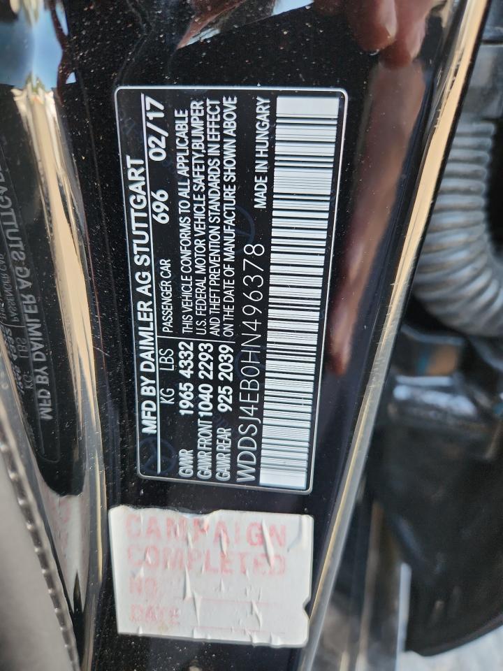 2017 Mercedes-Benz Cla 250 VIN: WDDSJ4EB0HN496378 Lot: 81689005