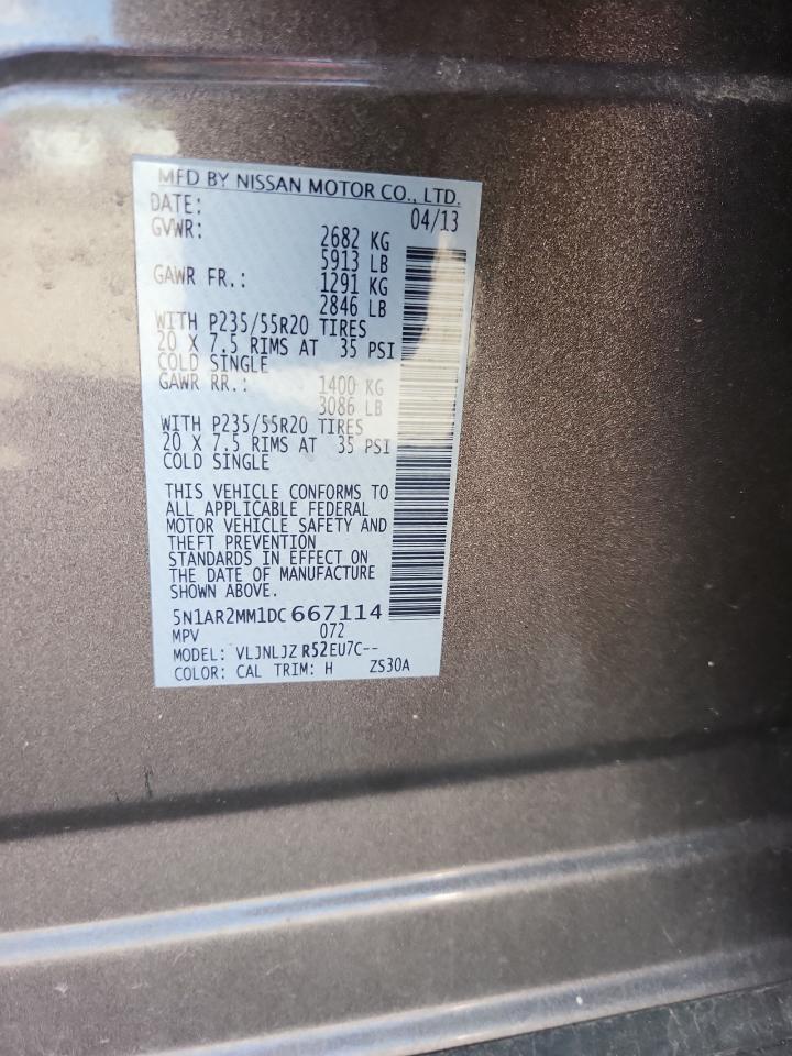 2013 Nissan Pathfinder S VIN: 5N1AR2MM1DC667114 Lot: 81745595