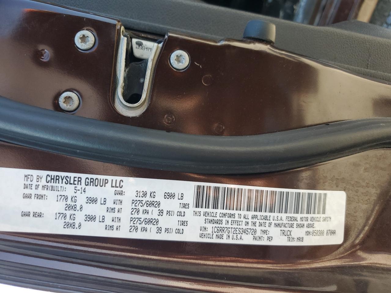 2014 Ram 1500 Slt VIN: 1C6RR7GT2ES345720 Lot: 80347215