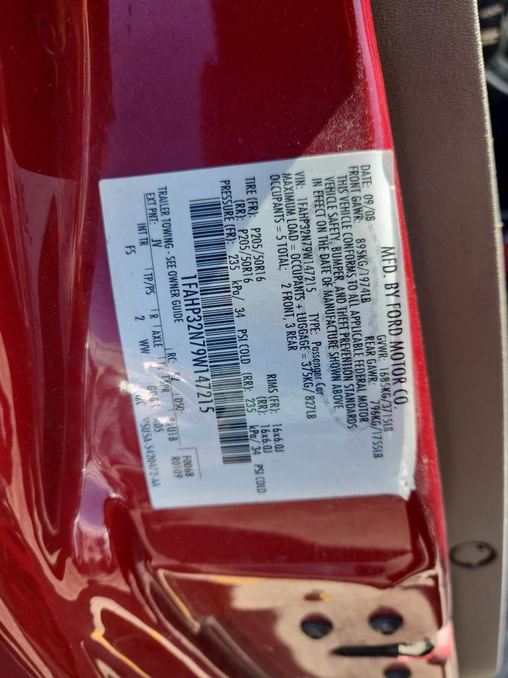 2009 Ford Focus Se VIN: 1FAHP32N79W147215 Lot: 84410725