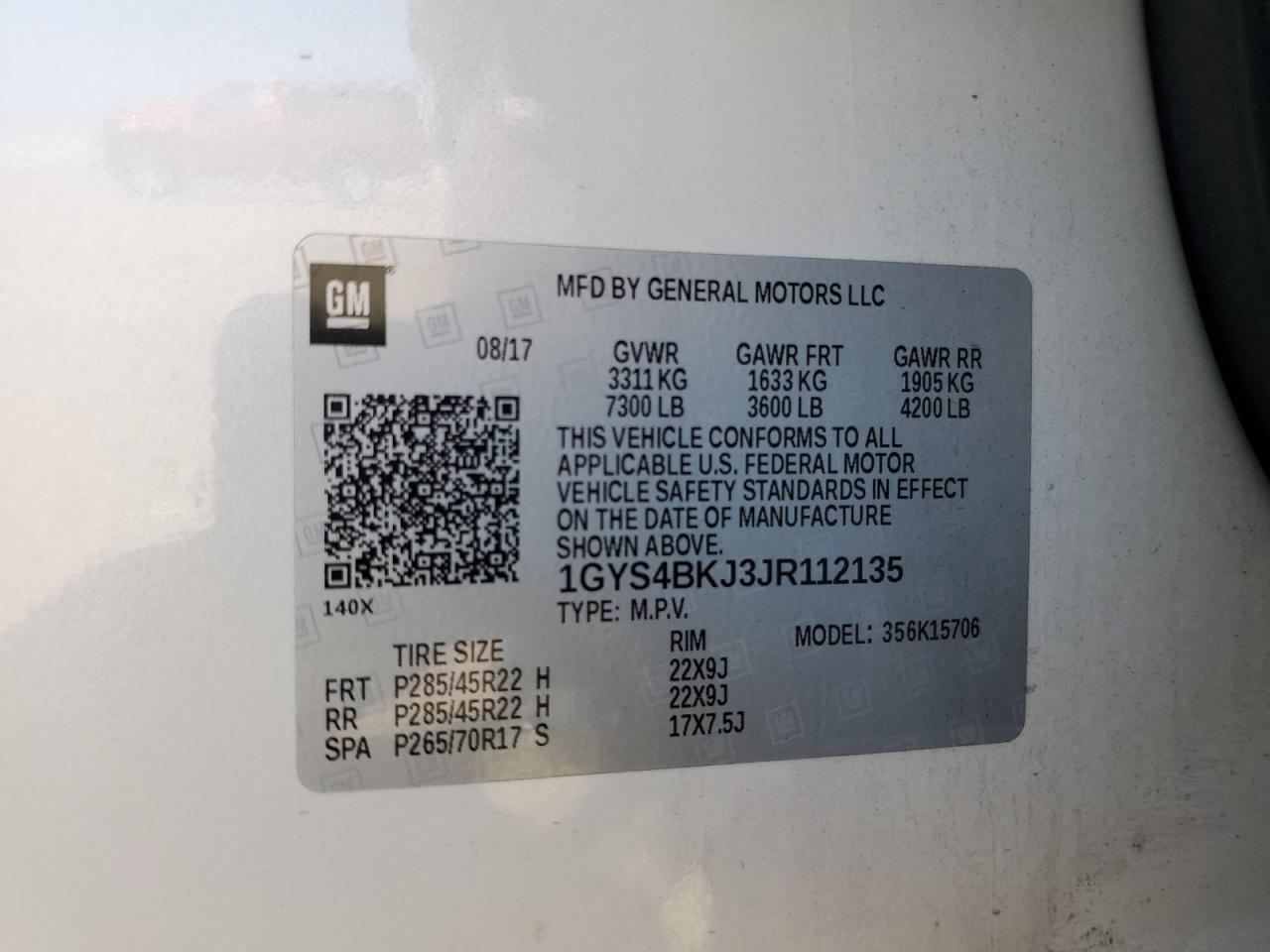 2018 Cadillac Escalade Luxury VIN: 1GYS4BKJ3JR112135 Lot: 70863045