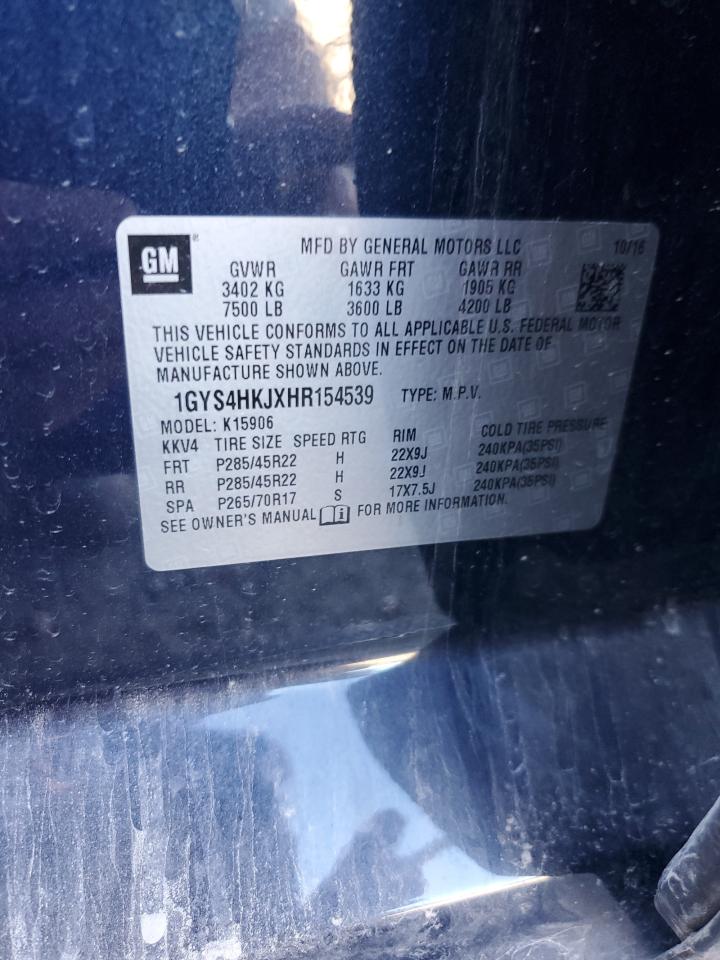 2017 Cadillac Escalade Esv Luxury VIN: 1GYS4HKJXHR154539 Lot: 80586205