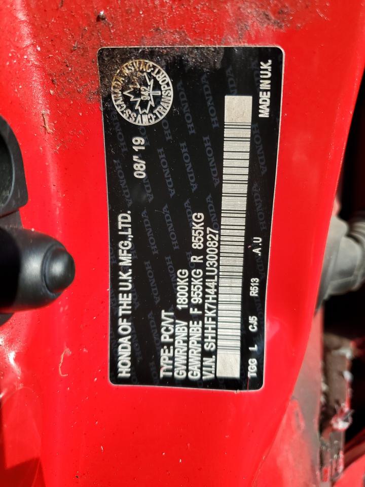 2020 Honda Civic Sport VIN: SHHFK7H44LU300827 Lot: 71554175