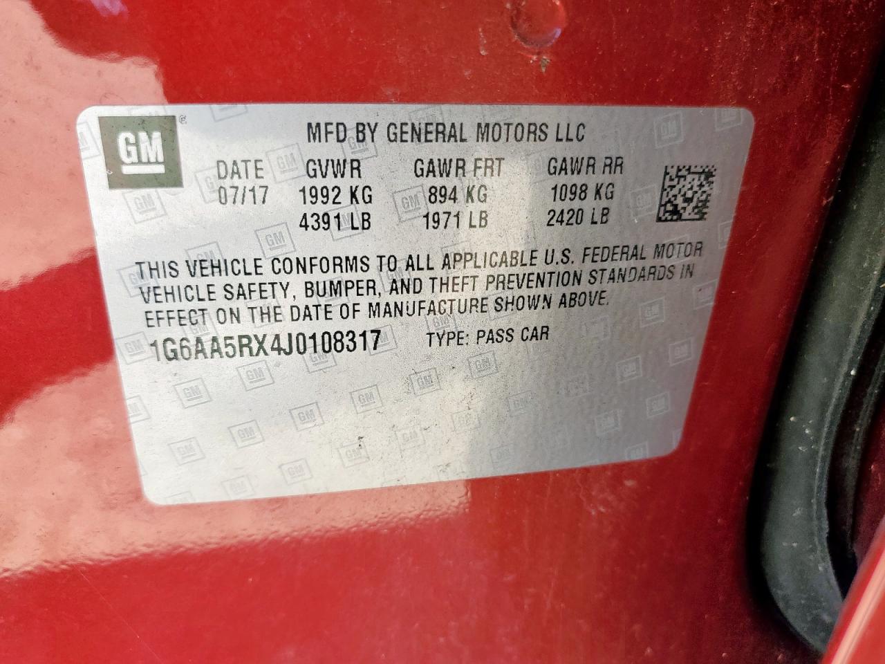 2018 Cadillac Ats VIN: 1G6AA5RX4J0108317 Lot: 71927355