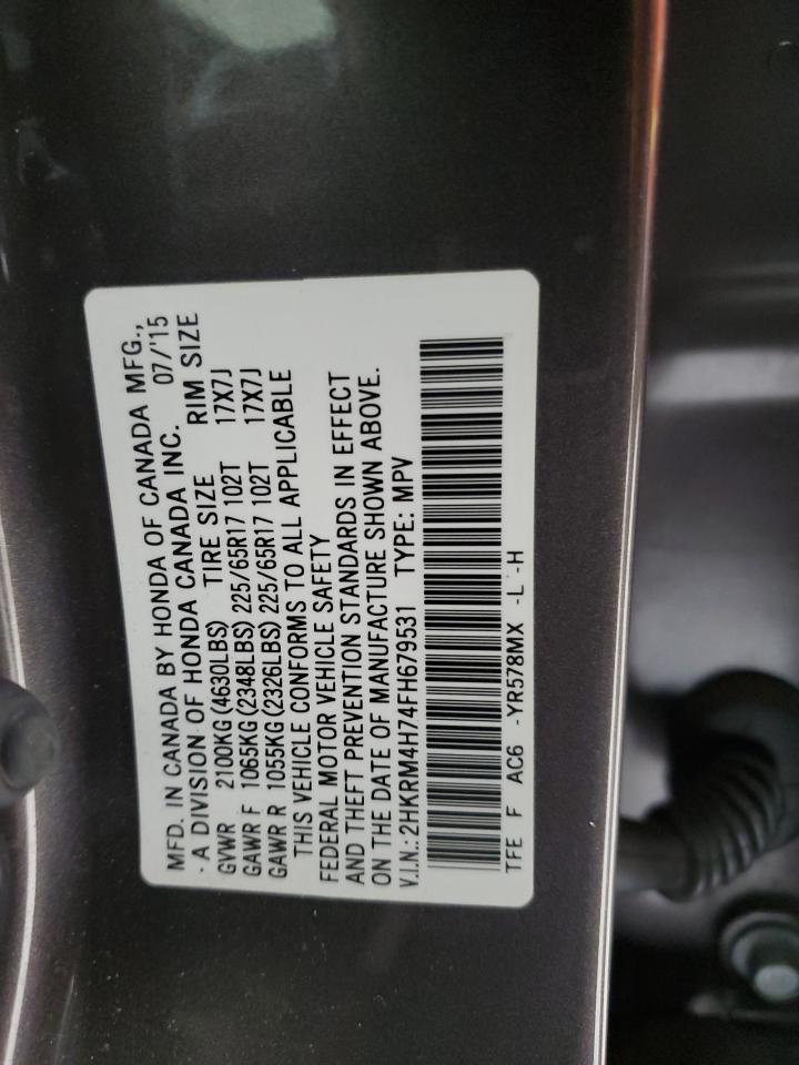 2015 Honda Cr-V Exl VIN: 2HKRM4H74FH679531 Lot: 84604075