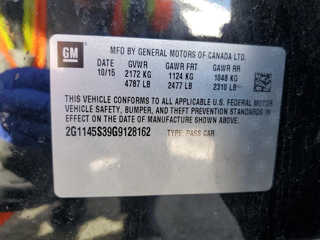 2016 Chevrolet Impala Ltz VIN: 2G1145S39G9128162 Lot: 86130265