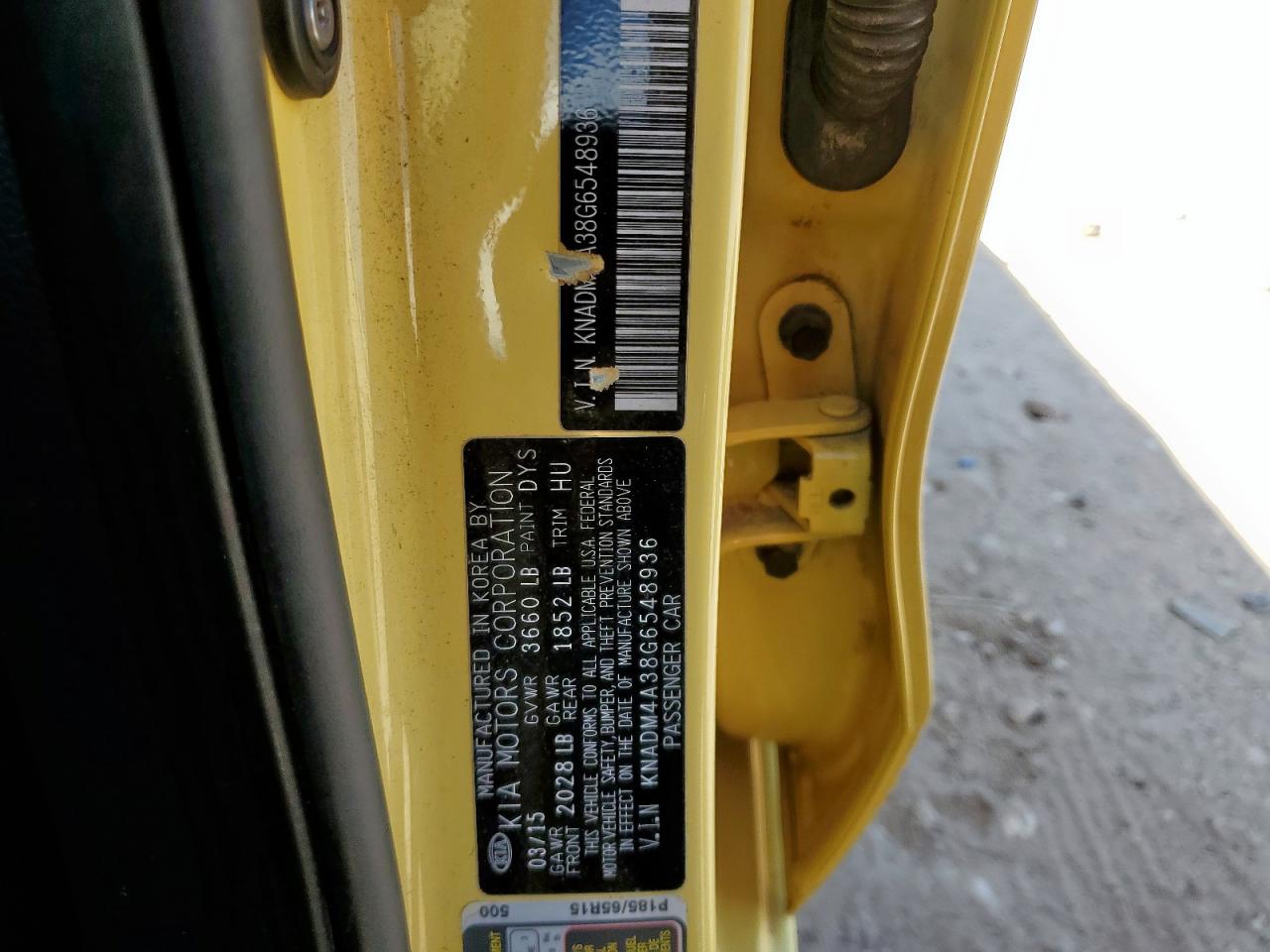 2016 Kia Rio Lx VIN: KNADM4A38G6548936 Lot: 83969555