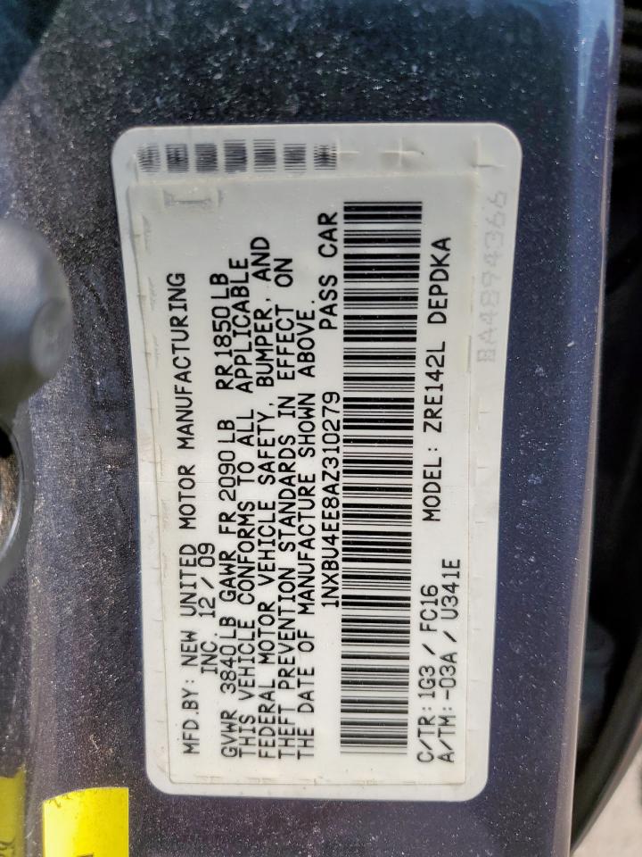 2010 Toyota Corolla Base VIN: 1NXBU4EE8AZ310279 Lot: 71517165