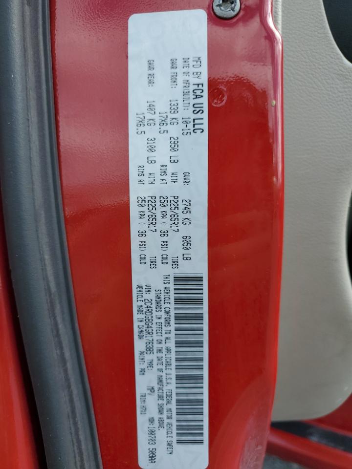 2016 Dodge Grand Caravan Se VIN: 2C4RDGBG4GR176385 Lot: 84595935