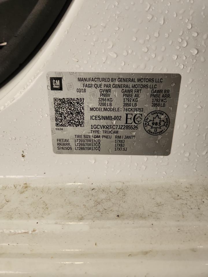 2018 Chevrolet Silverado K1500 Lt VIN: 1GCVKREC7JZ285526 Lot: 71215445