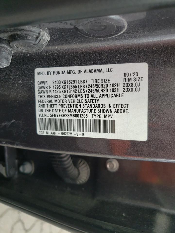 2021 Honda Passport Sport VIN: 5FNYF8H23MB001205 Lot: 81596965