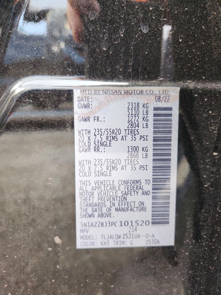 2023 Nissan Murano Sv VIN: 5N1AZ2BJ3PC101520 Lot: 80157435