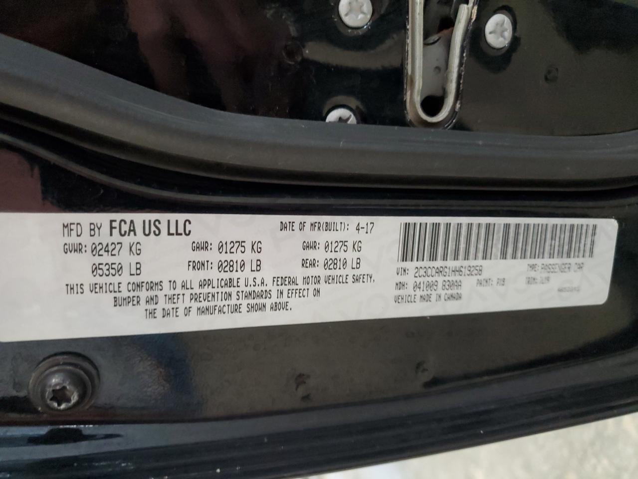 2017 Chrysler 300 Limited VIN: 2C3CCARG1HH619258 Lot: 84050155