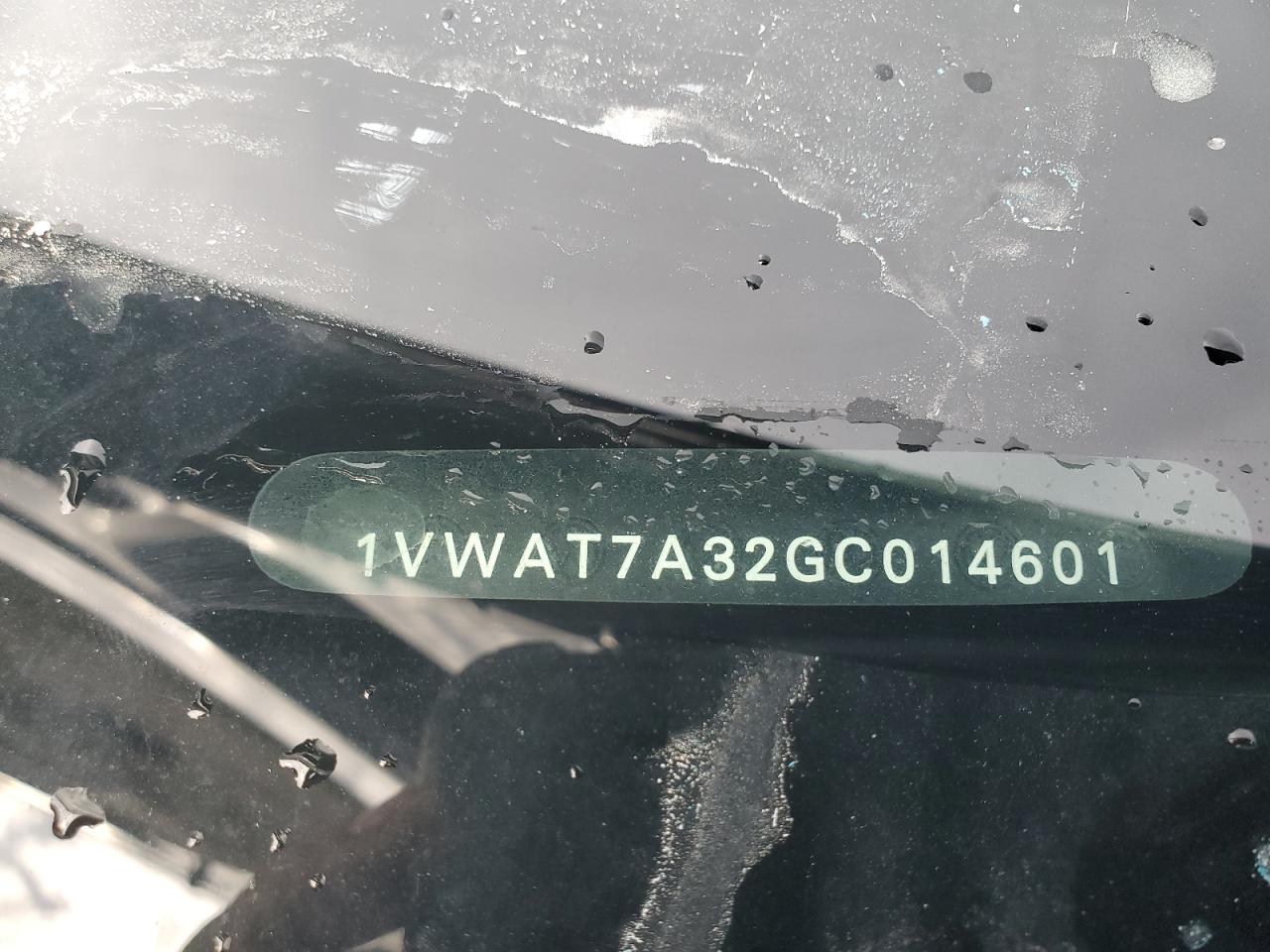 2016 Volkswagen Passat S VIN: 1VWAT7A32GC014601 Lot: 84200645