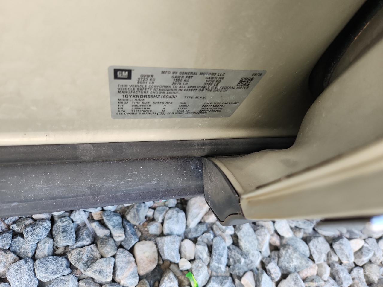 2017 Cadillac Xt5 Luxury VIN: 1GYKNDRS6HZ169432 Lot: 80701885