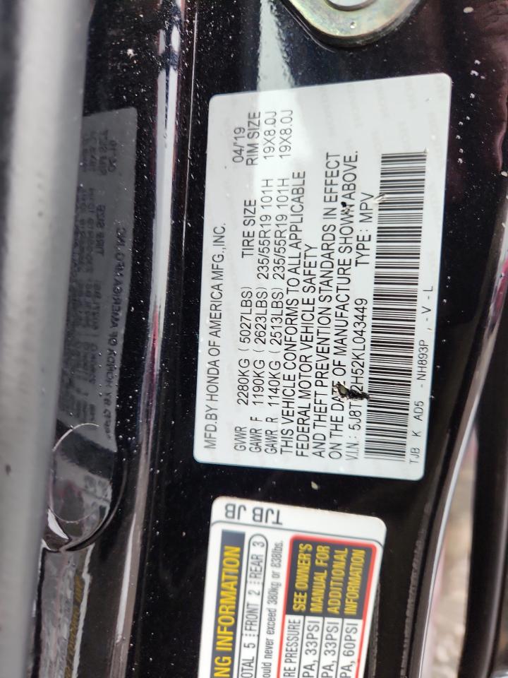 2019 Acura Rdx Technology VIN: 5J8TC2H52KL043449 Lot: 81760305