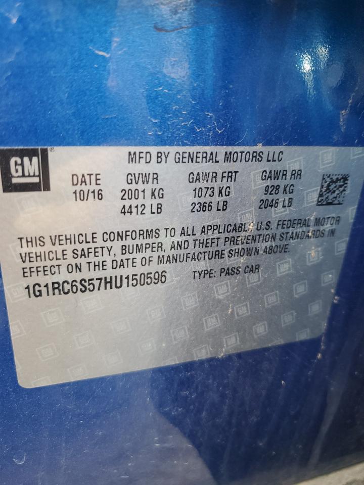 2017 Chevrolet Volt Lt VIN: 1G1RC6S57HU150596 Lot: 80811795