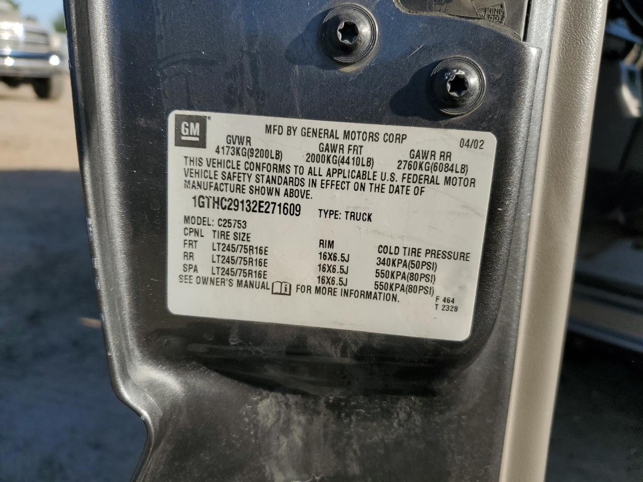2002 GMC Sierra C2500 Heavy Duty VIN: 1GTHC29132E271609 Lot: 80642285