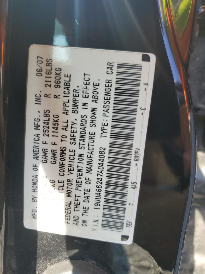 2007 Acura Tl VIN: 19UUA66247A044082 Lot: 81101285