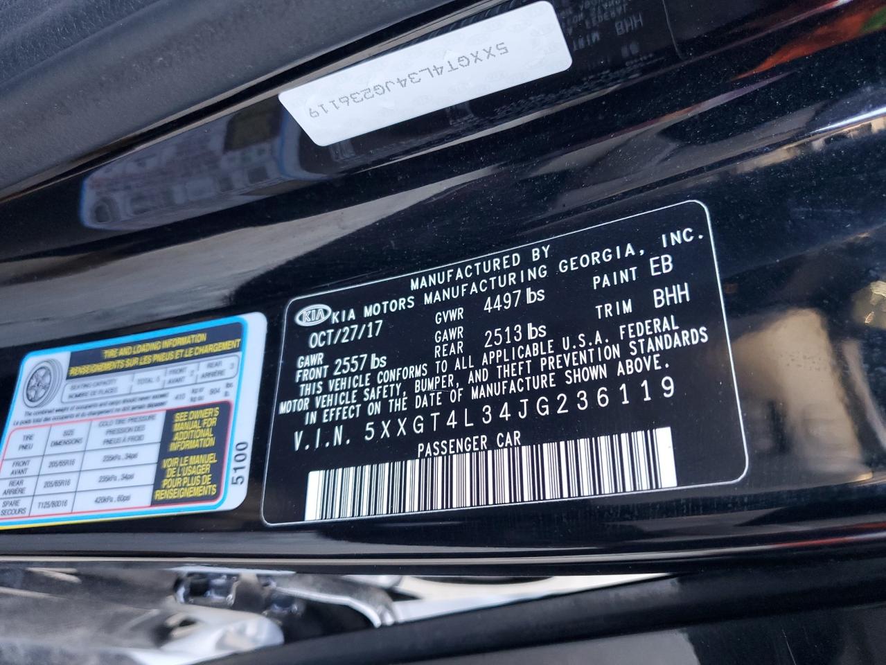 2018 Kia Optima Lx VIN: 5XXGT4L34JG236119 Lot: 84591955