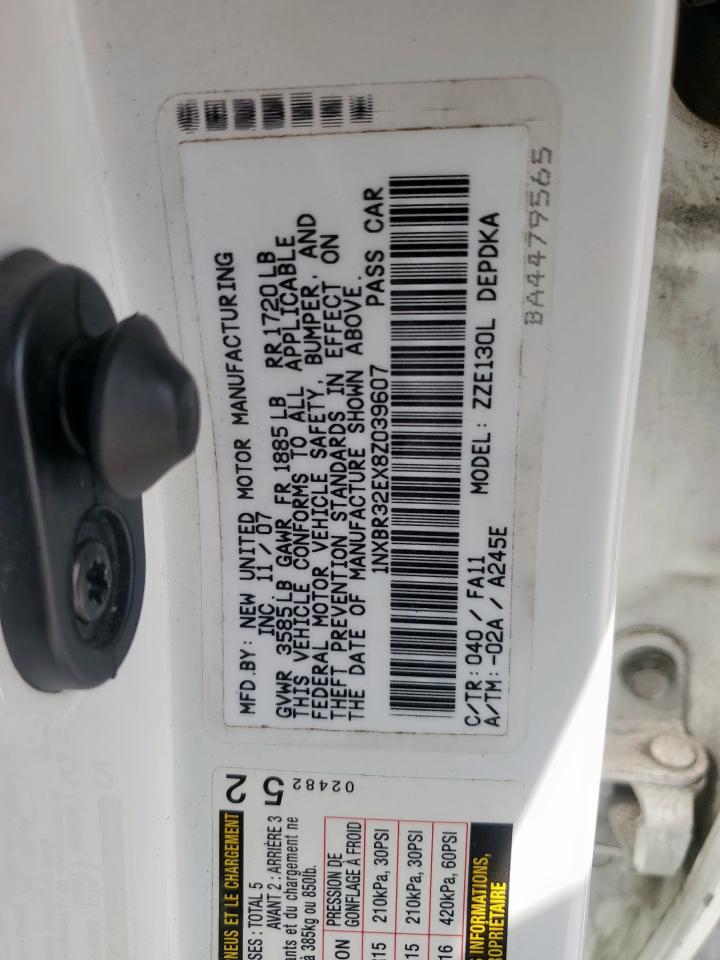 2008 Toyota Corolla Ce VIN: 1NXBR32EX8Z039607 Lot: 82134295