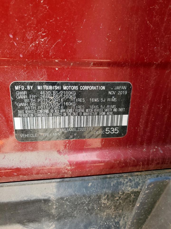 2020 Mitsubishi Eclipse Cross Es VIN: JA4AS3AA5LZ022772 Lot: 80456225