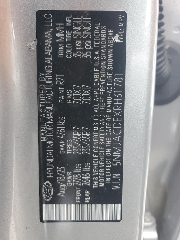 2024 Hyundai Tucson Se VIN: 5NMJACDEXRH311781 Lot: 81000215