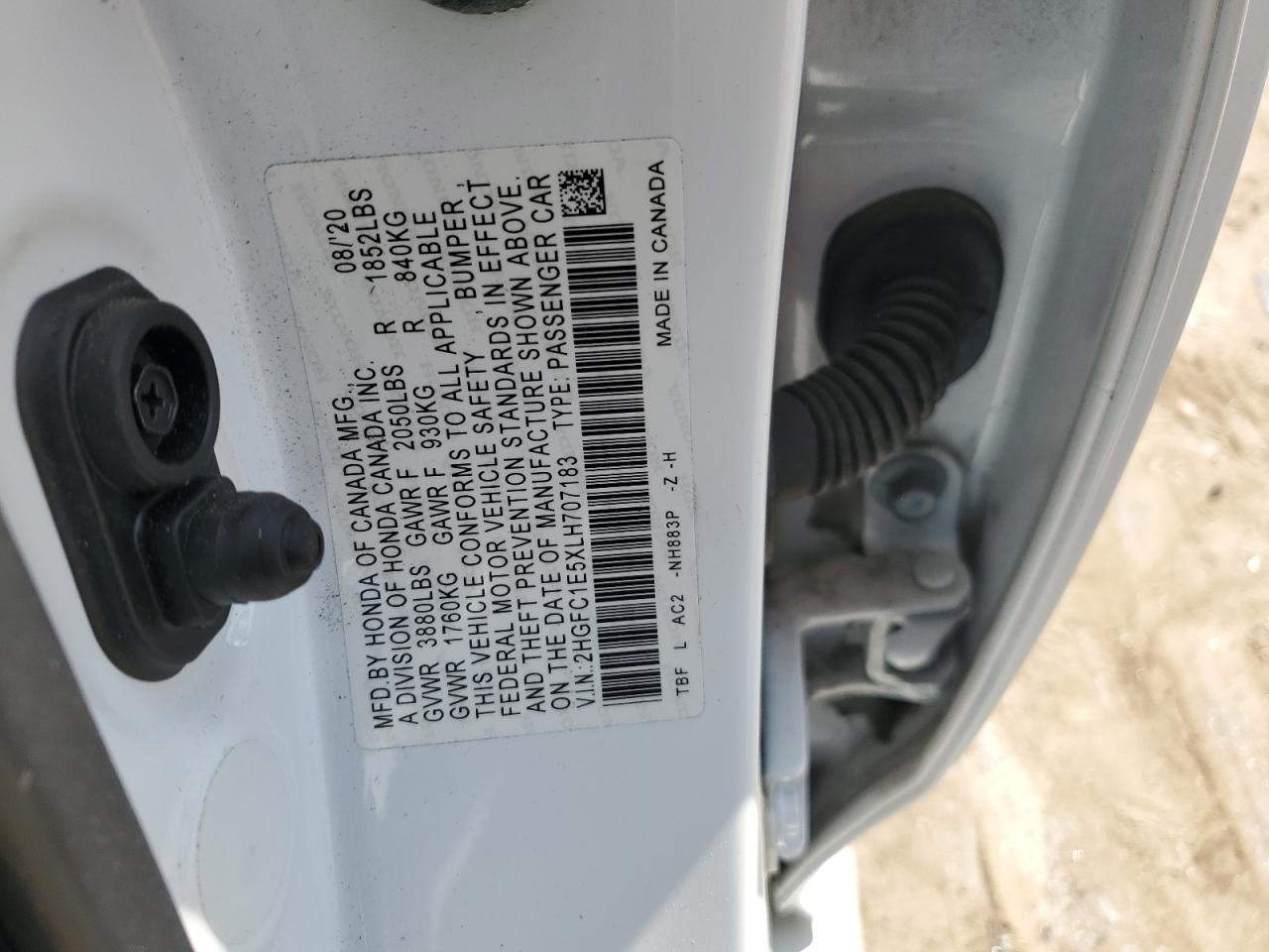 2020 Honda Civic Si VIN: 2HGFC1E5XLH707183 Lot: 81702405