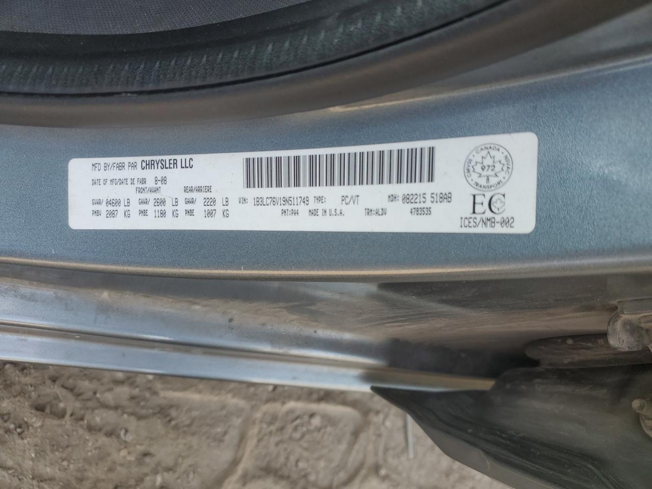 2009 Dodge Avenger R/T VIN: 1B3LC76V19N511749 Lot: 81431505