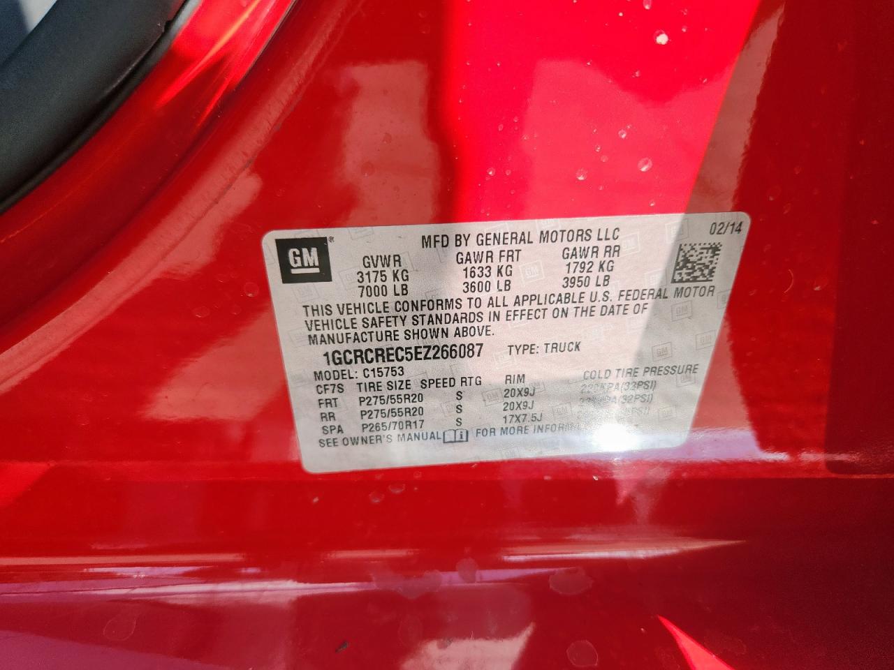 2014 Chevrolet Silverado C1500 Lt VIN: 1GCRCREC5EZ266087 Lot: 82095695