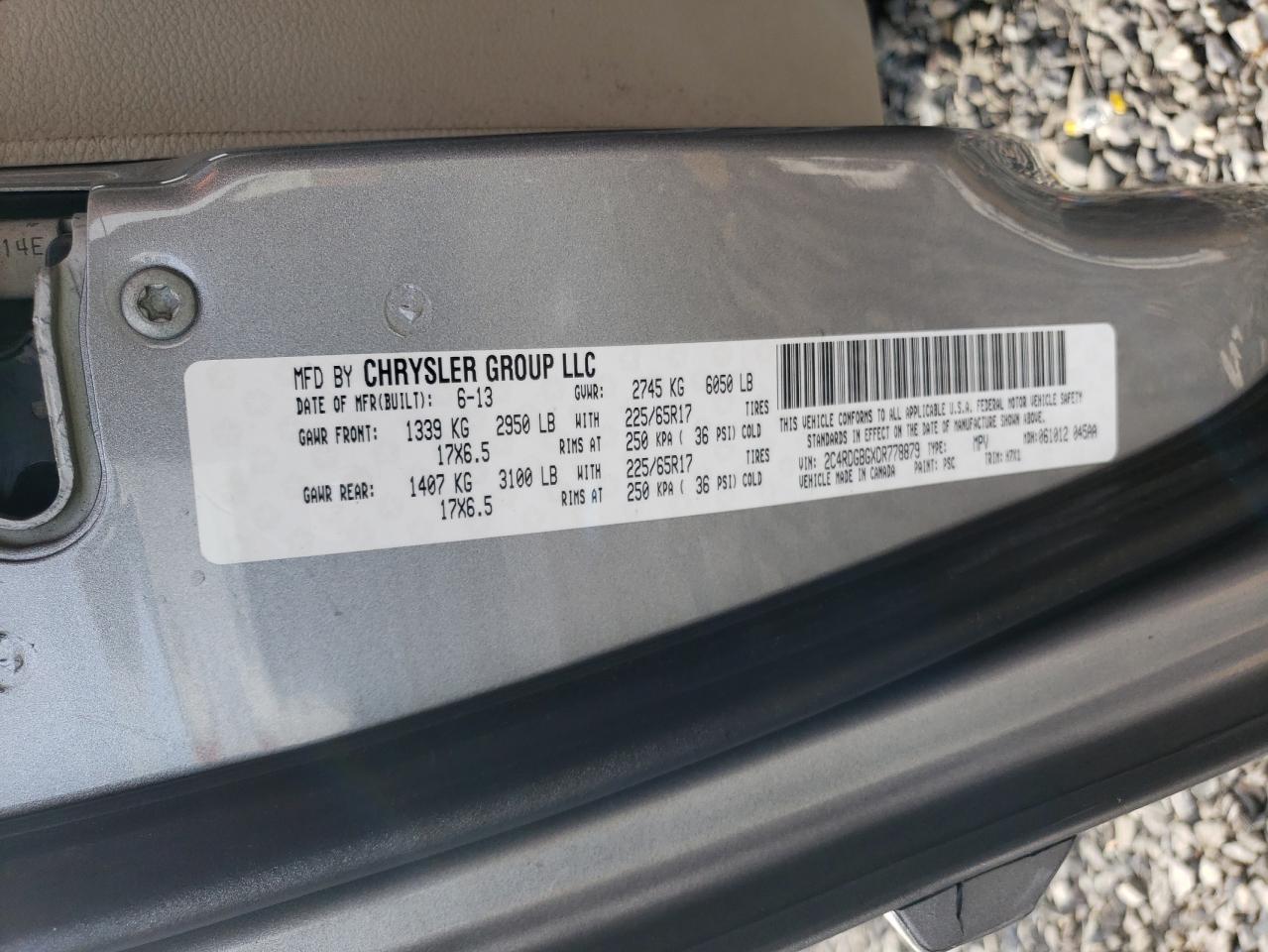 2013 Dodge Grand Caravan Se VIN: 2C4RDGBGXDR778879 Lot: 84428545